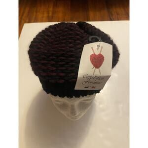 Ladies Women’s Cappellificio Fiorentino Beret Hat Maroon & Black NWT